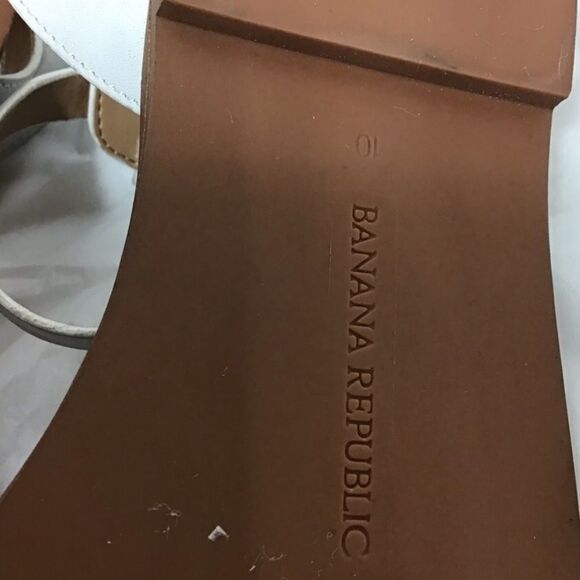 Banana Republic White Stud Detail Flat Sandals Size 10 - Picture 4 of 4